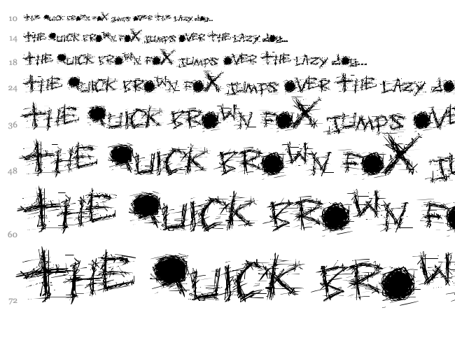 Aggressive Angry Baby Killer font waterfall
